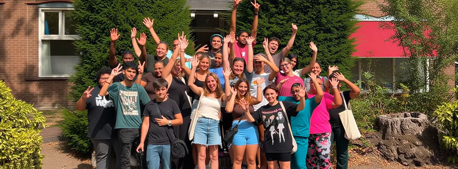 Volunteers from Italy, North Macedonia and Aruba at Cello, Rosmalen, during the European Solidarity Corps exchange